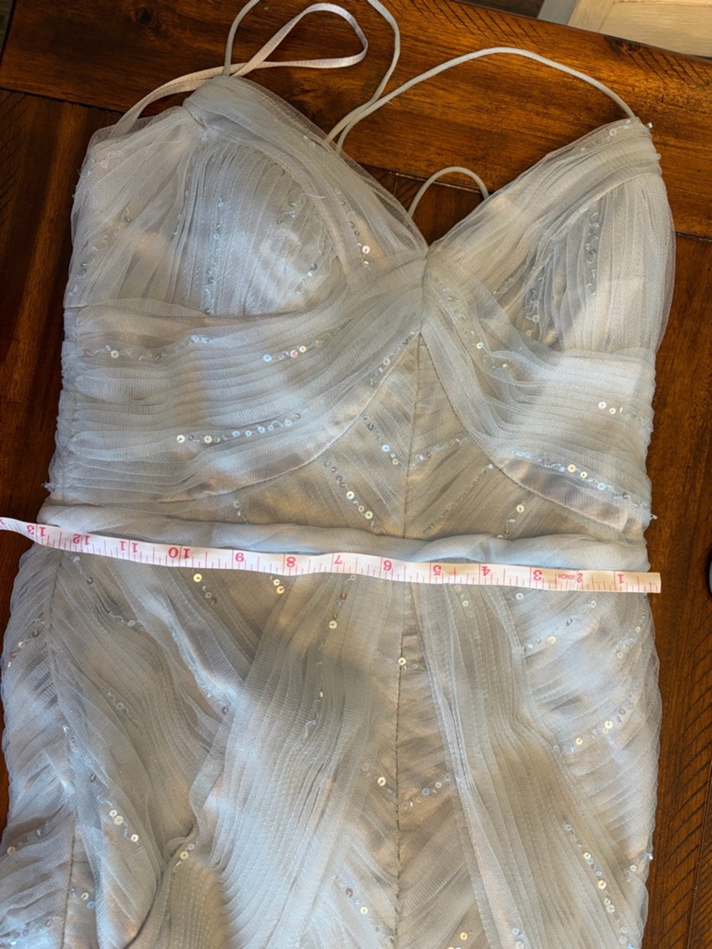 Mignon Vintage Gown Baby Blue Princess Tulle sz 2 NWT $970 Bridal Gala Beaded - Picture 4 of 4